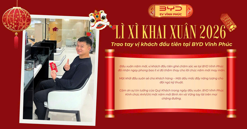 Lì Xì Khai Xuân – Khởi Đầu May Mắn Tại BYD Vĩnh Phúc