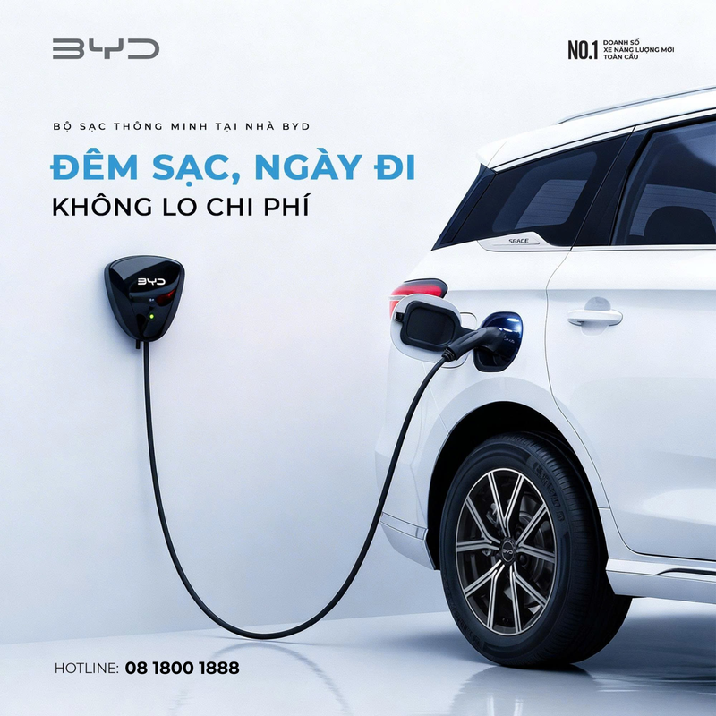 Sạc Xe Điện Tại Nhà Cùng BYD – Giải Pháp Tiết Kiệm Và Chủ Động Cho Mỗi Gia Đình