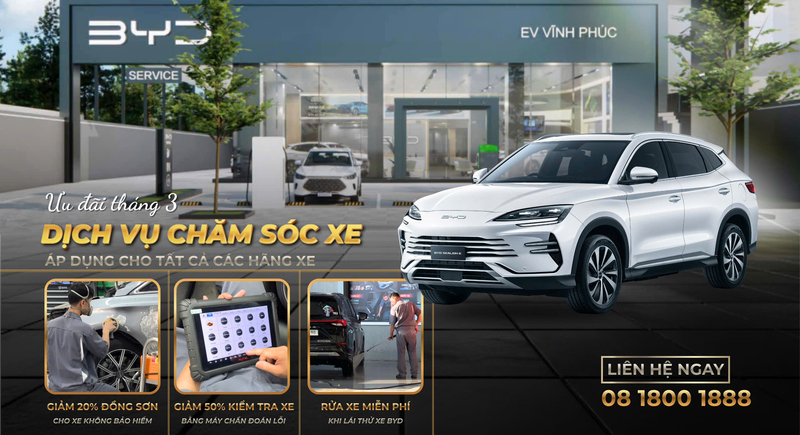 Ưu Đãi Dịch Vụ Tháng 3 Tại BYD Vĩnh Phúc – Cơ Hội Chăm Sóc Xe Tiết Kiệm Và Toàn Diện