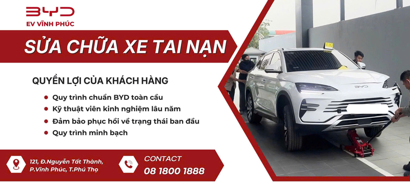 BYD Vĩnh Phúc | Sửa Chữa Xe Tai Nạn Theo Quy Trình Chuẩn BYD Toàn Cầu