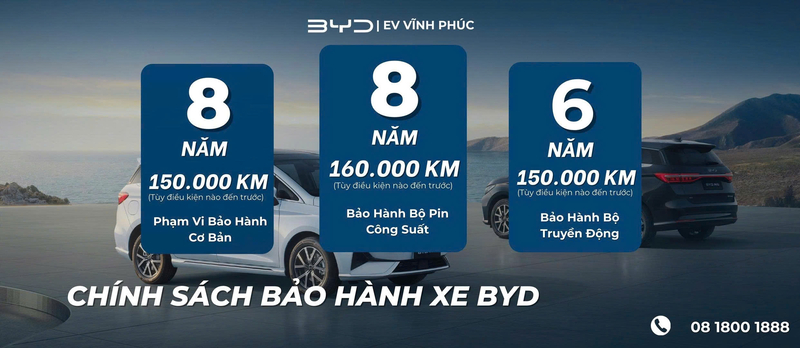 BYD Vĩnh Phúc Cập Nhật Chính Sách Bảo Hành Xe BYD M6 Tháng 11 – Cam Kết Lâu Dài, Dịch Vụ Chuẩn Hãng
